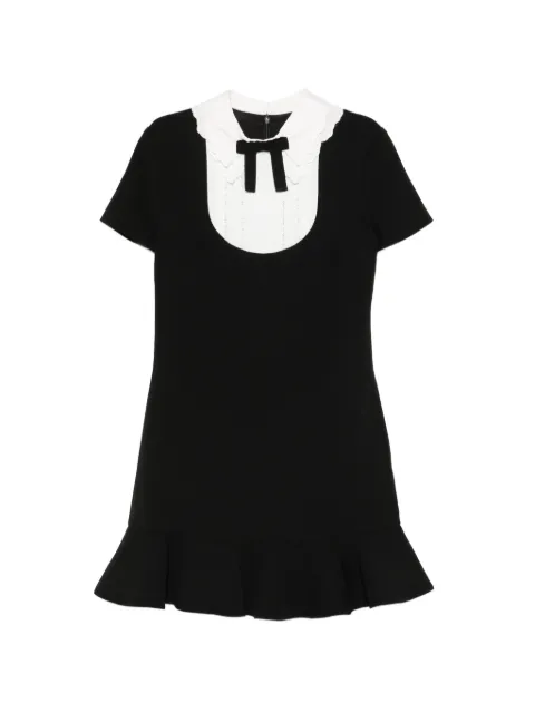 Self-Portrait bow embroidered collar dress Black SS26036SB