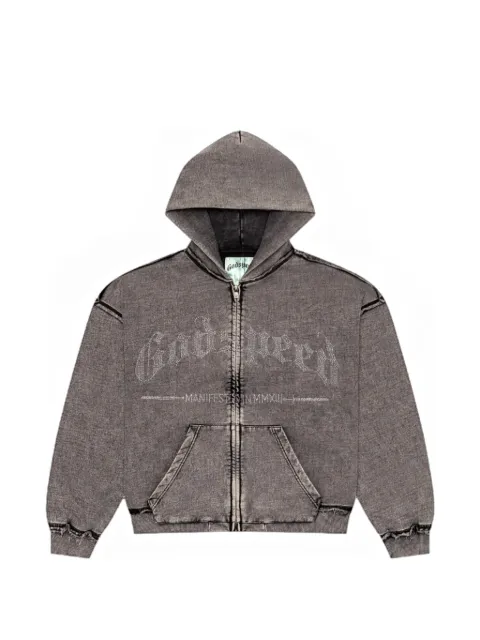 GODSPEED OG logo zip-up hoodie Grey GS009