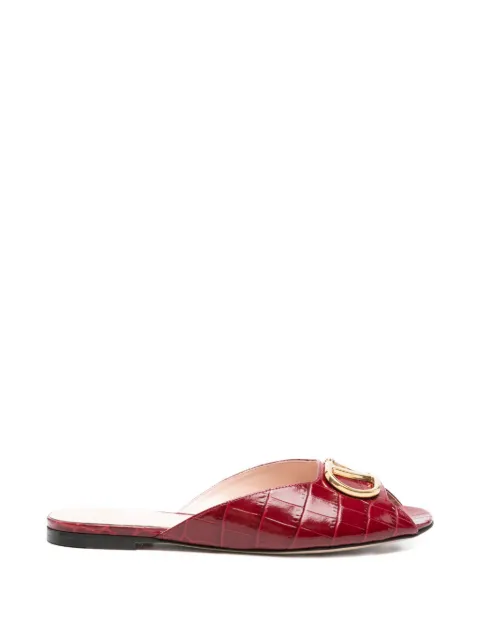 Valentino Garavani logo-plaque leather sandals Red WS0PI7LUR