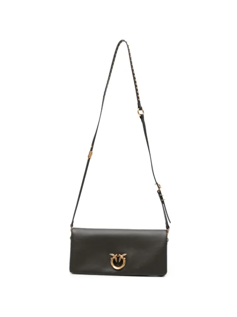 PINKO Love Bag Click Soft Horizontal medium crossbody clutch in leather Brown 106022A0QO