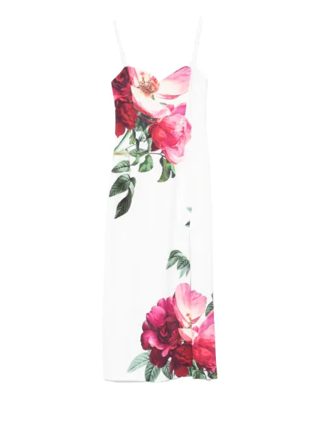 alice + olivia floral-print midi dress White CC602P33515