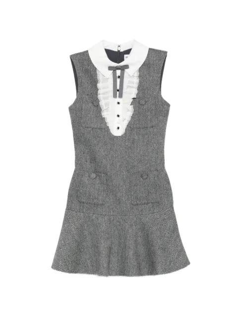Self-Portrait ruffled collared mini dress Grey SS26154SGR