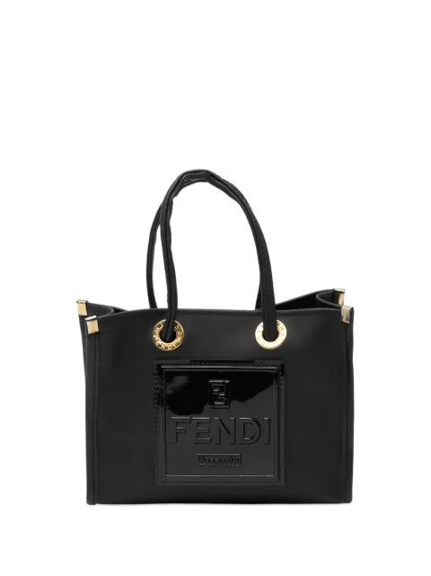 Fendi Pre-Owned 2010-2026 Mini Rubber FF Logo Shopper Tote handbag Black 5MTWBM3XZFRXLIWJ