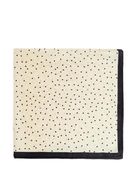 By Malene Birger Poula polka-dot border scarf Neutrals 103969