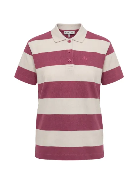 MUNTHE Baelfire striped short-sleeved polo shirt Pink 261110026161