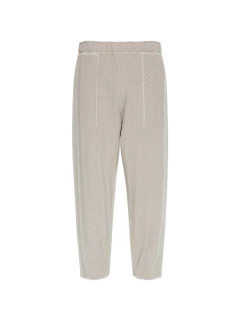 Homme Plissé Issey Miyake herringbone elasticated trousers Neutrals HP66KF291