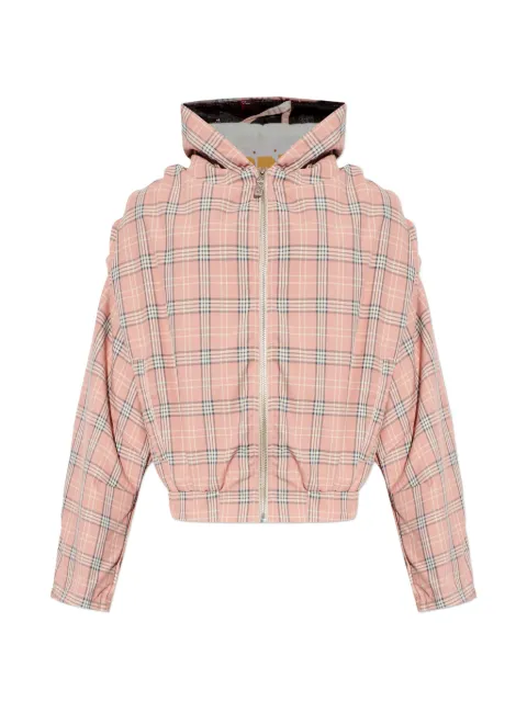 PDF hooded check jacket Pink DFM09043TF143