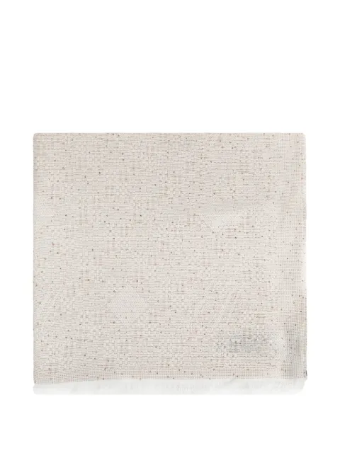 Emporio Armani fringed patterned scarf Neutrals EW004577AF25413F0159