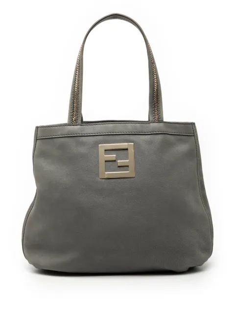 Fendi Pre-Owned 2010-2026 Nubuck FF Chains tote bag Grey L8T0DEI9Z72179T0