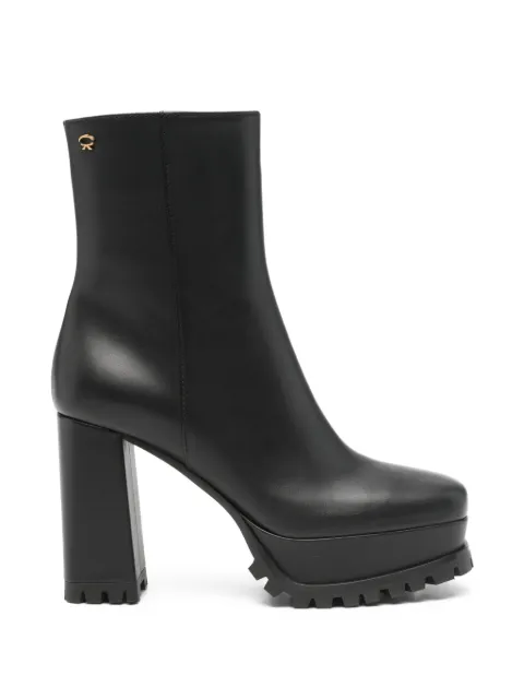 Gianvito Rossi block-heel leather ankle boots Black G7317870GOMCLN