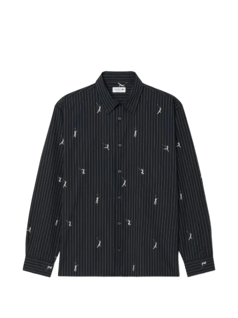 Lacoste pinstripe tennis-print shirt Black CH219100350
