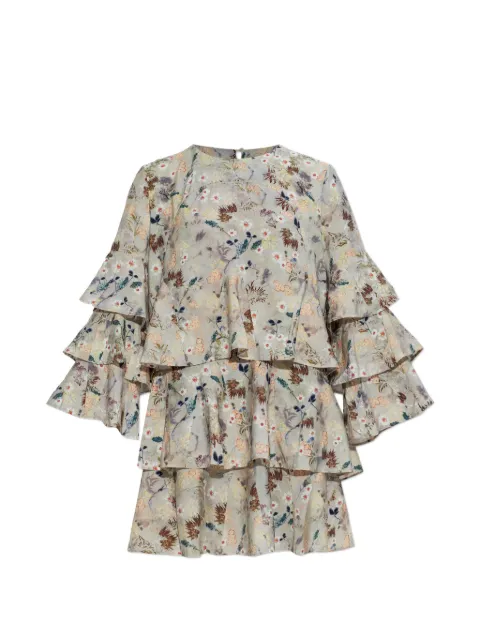 MUNTHE Brazos ruffled floral-print mini dress Neutrals 261134726120
