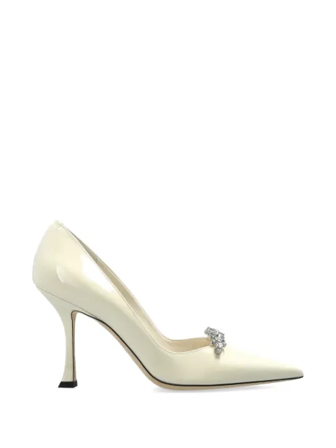 Jimmy Choo Belinda 90 crystal-embellished pumps White BELINDAPUMP90PAT
