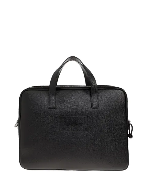 Emporio Armani embossed bovine leather briefcase Black EM004569AF13396