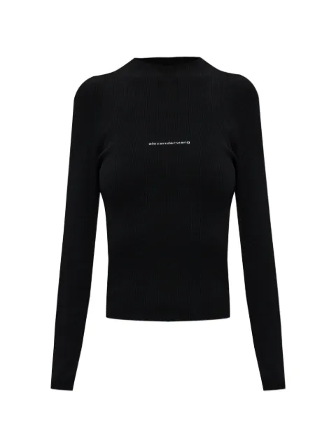 Alexander Wang knit logo long sleeve tee Black 1KC2261036001