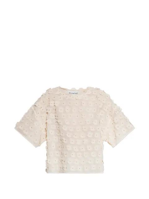 MUNTHE floral-applique blouse Neutrals 261103826124