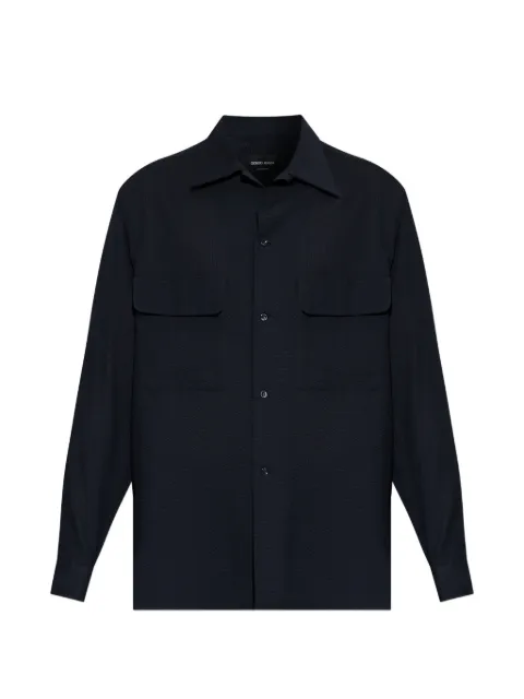 Giorgio Armani seersucker shirt Blue GM003496TE11186