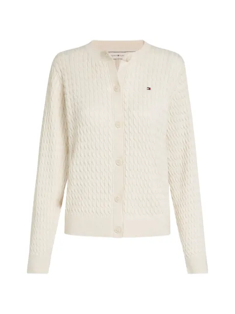 Tommy Hilfiger embroidered-logo cardigan Neutrals WW0WW433290F5