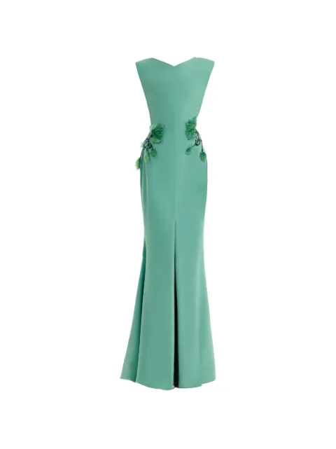 Gemy Maalouf structured-neckline maxi dress Green GMSS267790LD