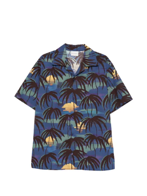 Drôle De Monsieur Palm button shirt Blue KSH228CO280