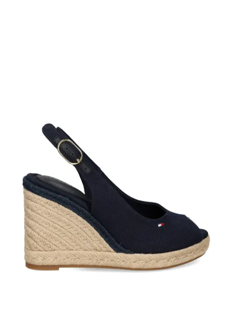 Tommy Hilfiger logo-embroidered wedge espadrilles Blue FW0FW09343