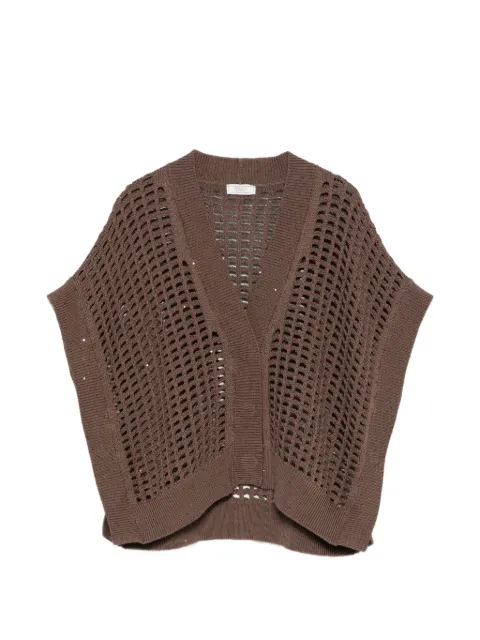 Peserico open-knit cardigan Brown A99075F0709110