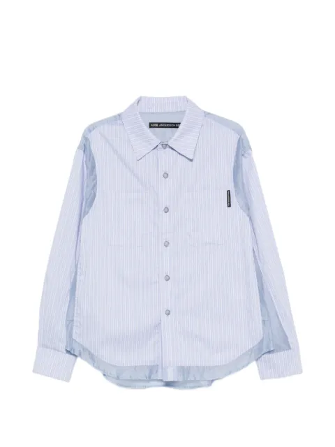 Andersson Bell striped panelled shirt Blue ATB1444M