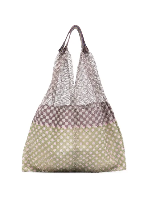 Épice check-pattern tote bag Green ELZIVERB