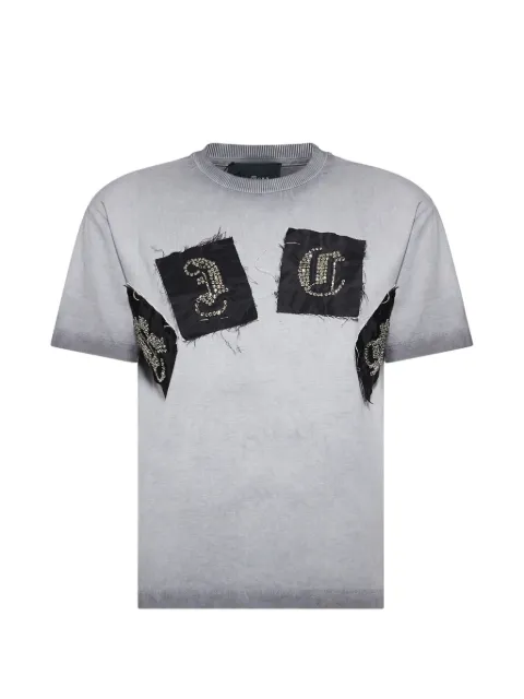 John Richmond patchwork-embellished T-shirt Grey RWP26111TS