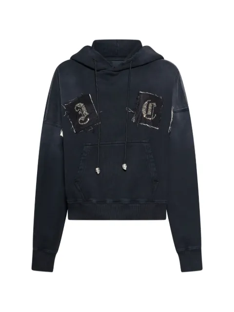 John Richmond logo-appliqué hoodie Black RWP26092FE