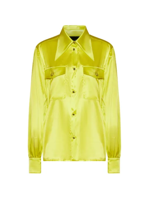 John Richmond flap-pocket satin shirt Yellow RWP26115CA