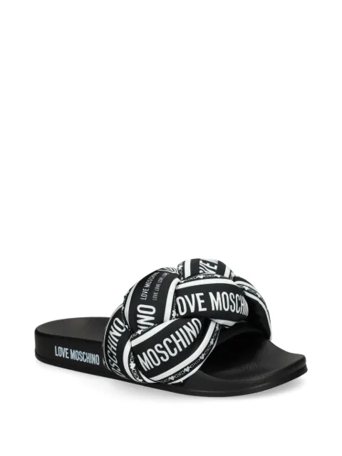 Love Moschino braided logo-print sandals Black JA28312G0OIW3
