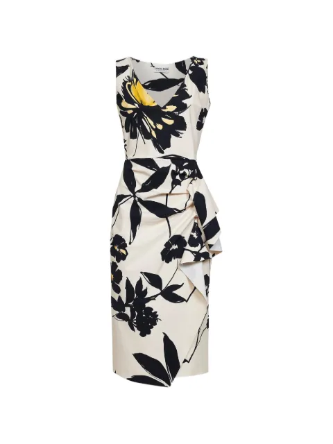 CHIARA BONI La Petite Robe floral-print midi dress Neutrals ABCAYANGSJESTSTS727V1