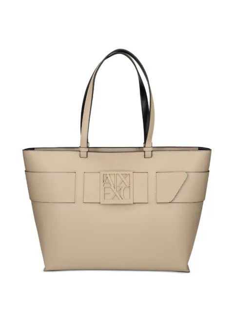Armani Exchange logo-plaque tote bag Neutrals 9491270A874