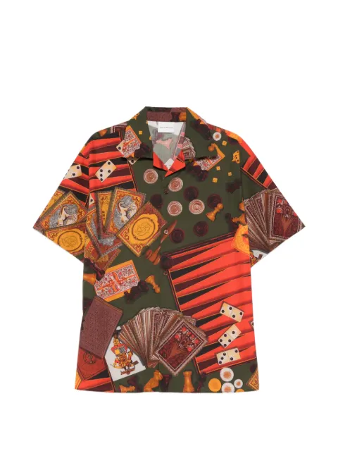 Drôle De Monsieur Casino patterned short-sleeve shirt Green KSH228CO275MC