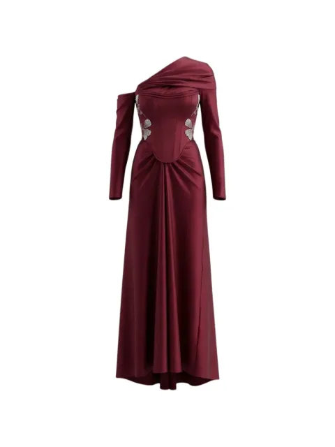 Nafsika Skourti Selma crystal-embellished gown Red RS26DRSS07SELMA