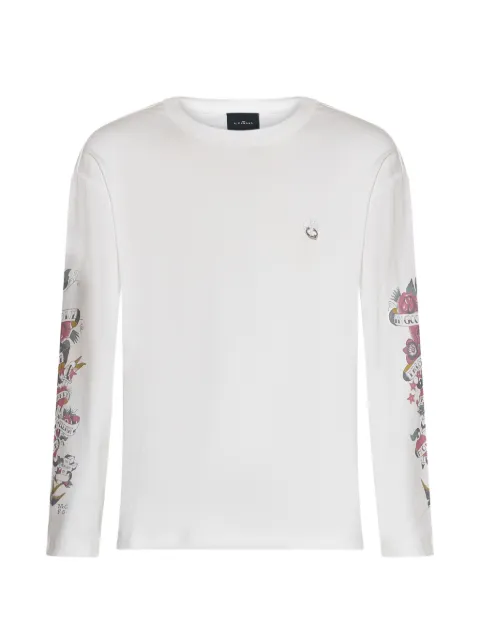 John Richmond long-sleeve graphic T-shirt White RMP26116TS