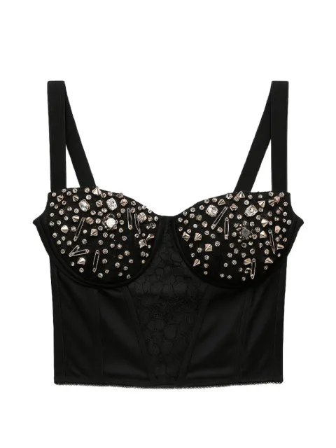John Richmond studded bustier top Black RWP26318BU