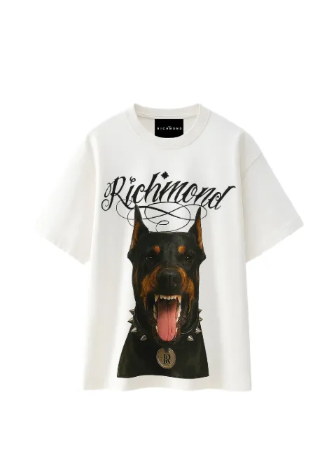 John Richmond dog-print T-shirt White RMP26301TS