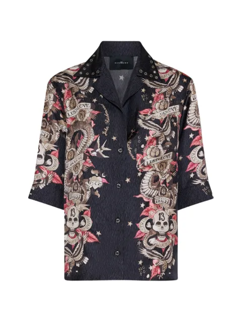 John Richmond floral-print shirt Black RWP26065CA