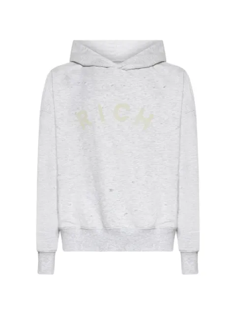 John Richmond distressed hoodie Grey RMP26083FE