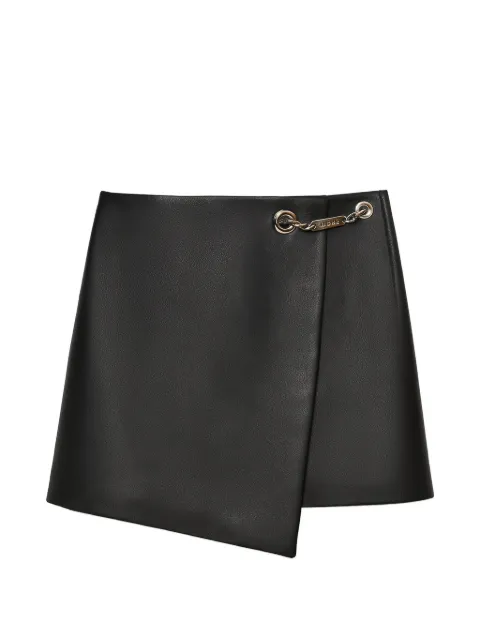 John Richmond chain-detail leather shorts Black RWP26321SH