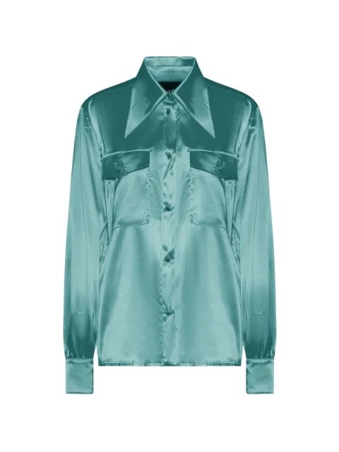 John Richmond satin-finish button-up shirt Blue RWP26115CA