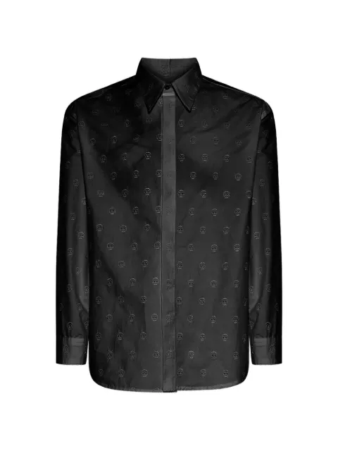 John Richmond monogram-pattern long-sleeve shirt Black RMP26235CA