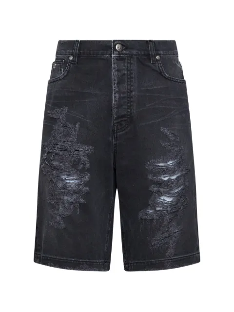 John Richmond distressed denim shorts Black RMP26022BE