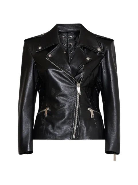 John Richmond lace-up biker jacket Black RWP26015GB