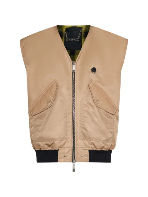 John Richmond flap-pocket zip-up gilet Neutrals RMP26041GB