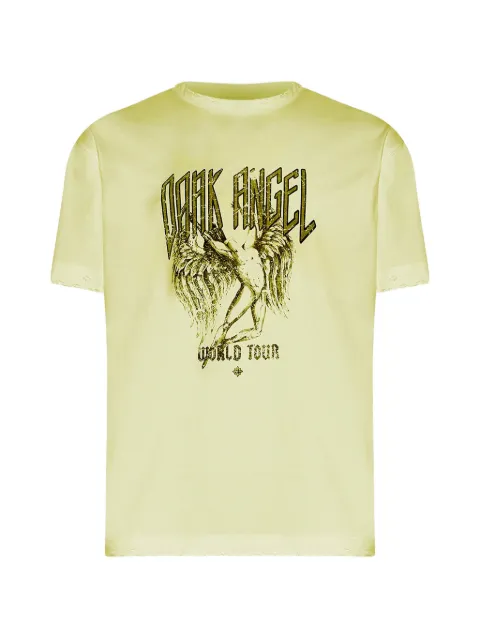 John Richmond graphic-print distressed T-shirt Yellow RMP26098TS