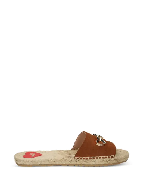 Love Moschino heart-appliqué flat espadrilles Brown JA28371G0O