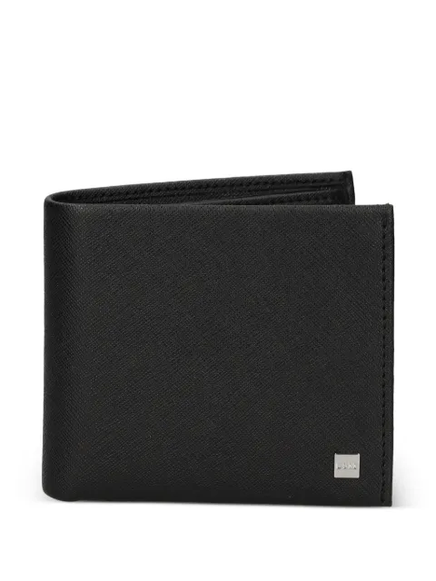 BOSS logo-plate-trimmed wallet and key ring gift set Black 50558775